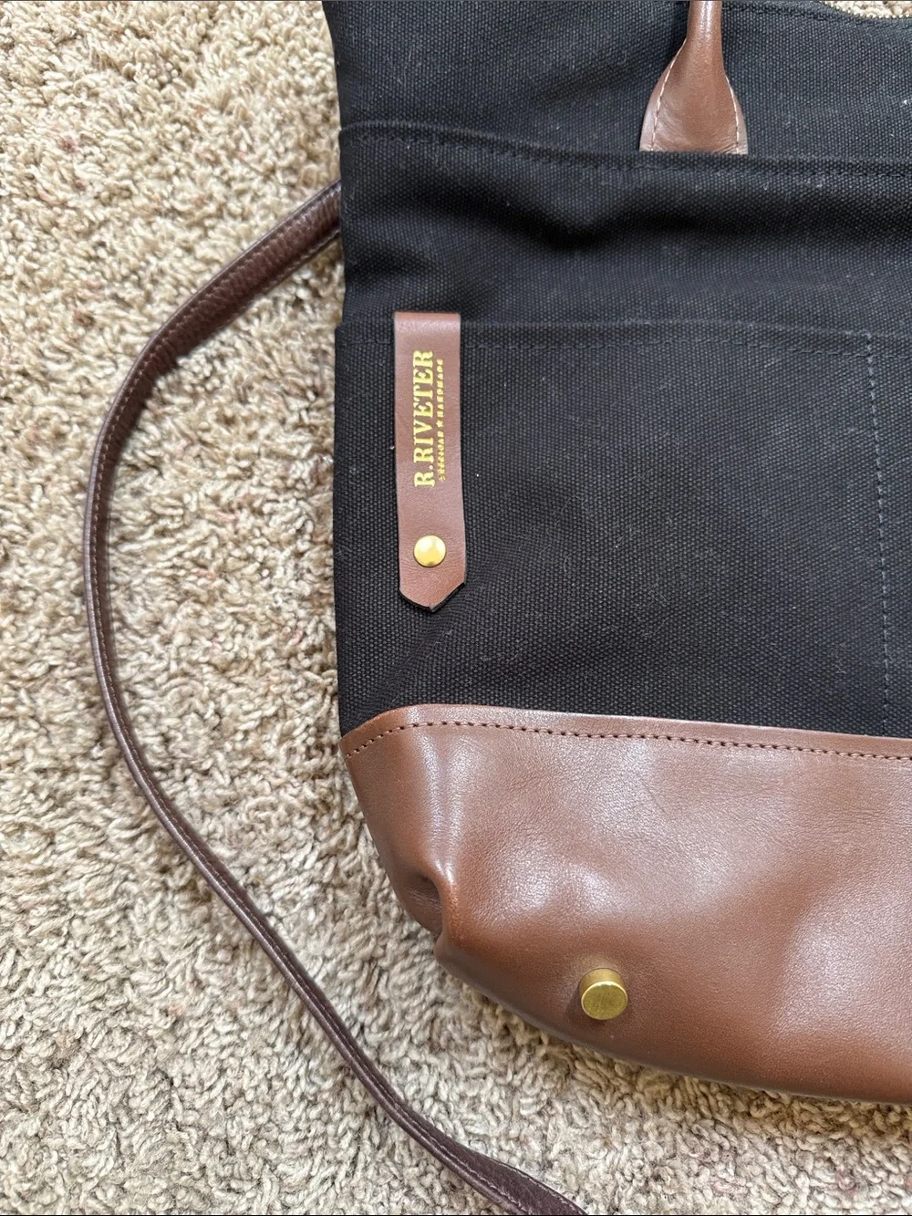 R. Riveter Otto Signature Tote (with replacement strap) and small zipper pouch